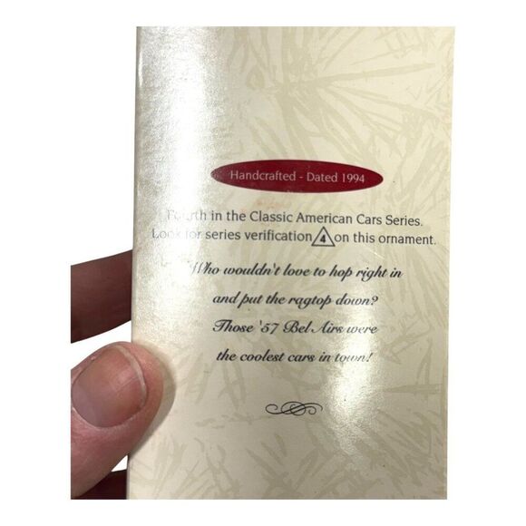 Hallmark 1957 Chevrolet Bel Air Keepsake Ornament With Box Vintage Christmas - Picture 7 of 12